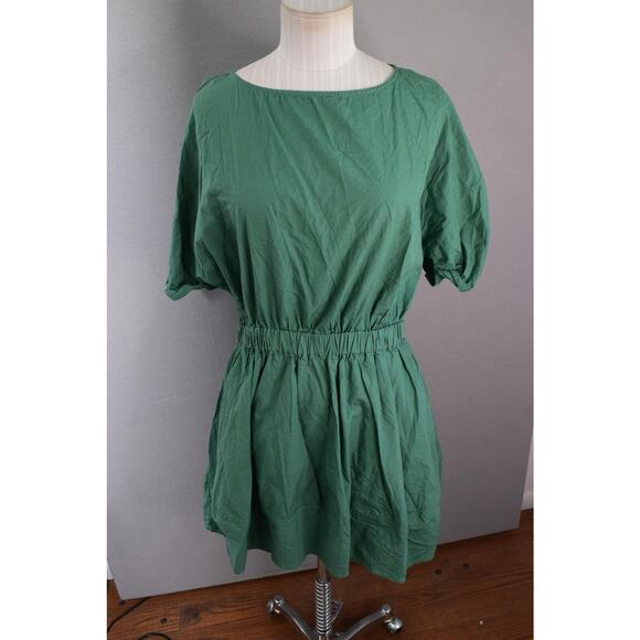 Free People Full Fun Time Puff Sleeve Elastic Waist Mini Dress S Women Keyhole - Picture 1 of 6